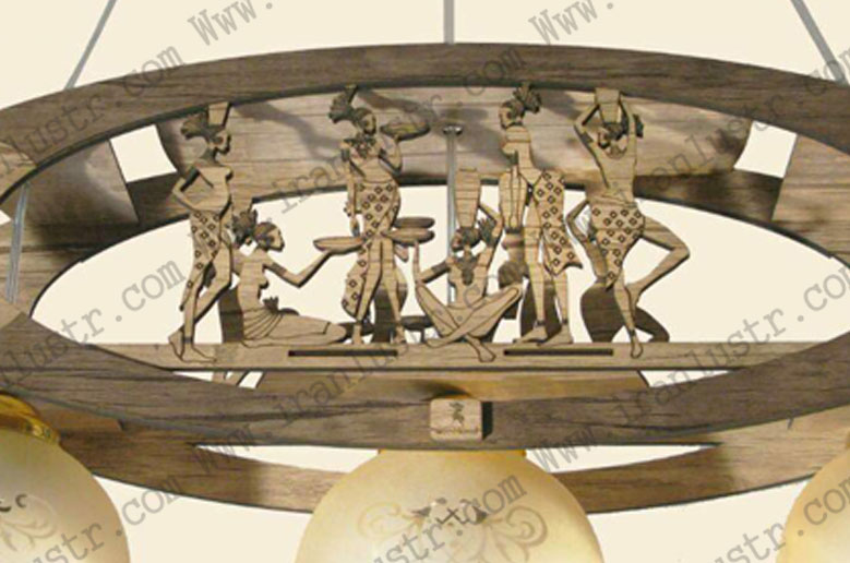 لوستر چوبی خطی مدل افریقا