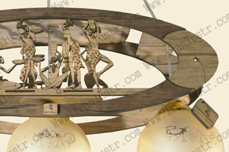 لوستر چوبی خطی مدل افریقا