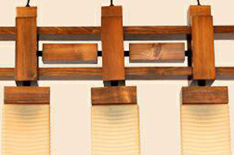 لوستر چوبی پادرا سه شعله خطی مدل رکسانا