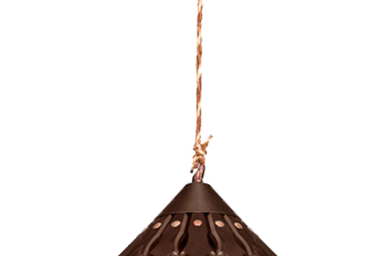 چراغ آویز دارکار مدل کلاه چینی یک شعله