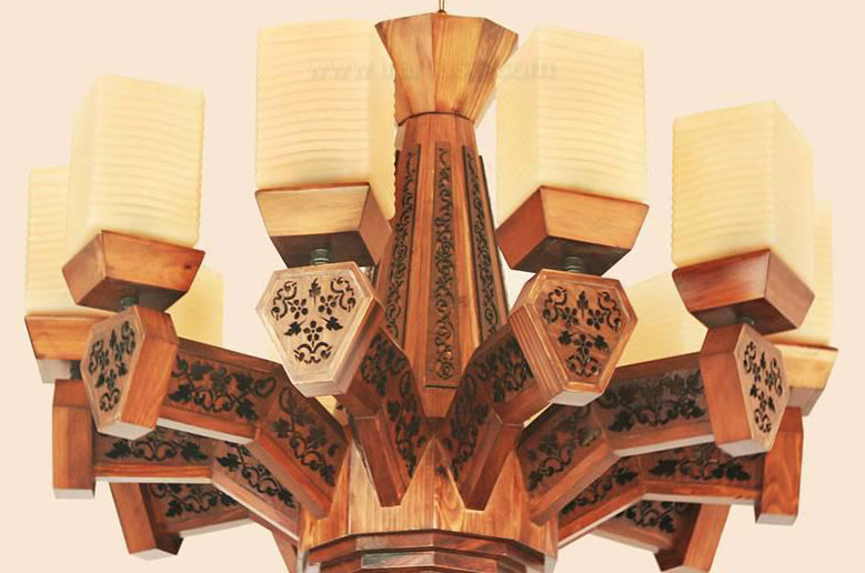 لوستر چوبی پادرا 10 شاخه مدل بنیتا